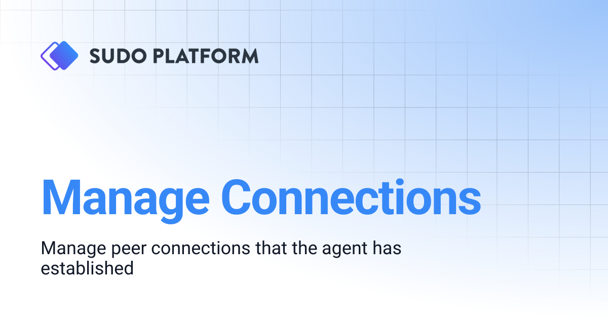 Manage Connections | Sudo Platform