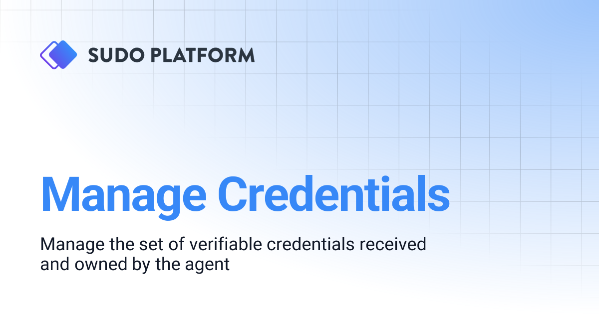 Manage Credentials | Sudo Platform